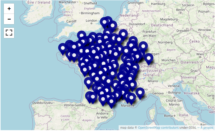 Carte des mobilisations en France
